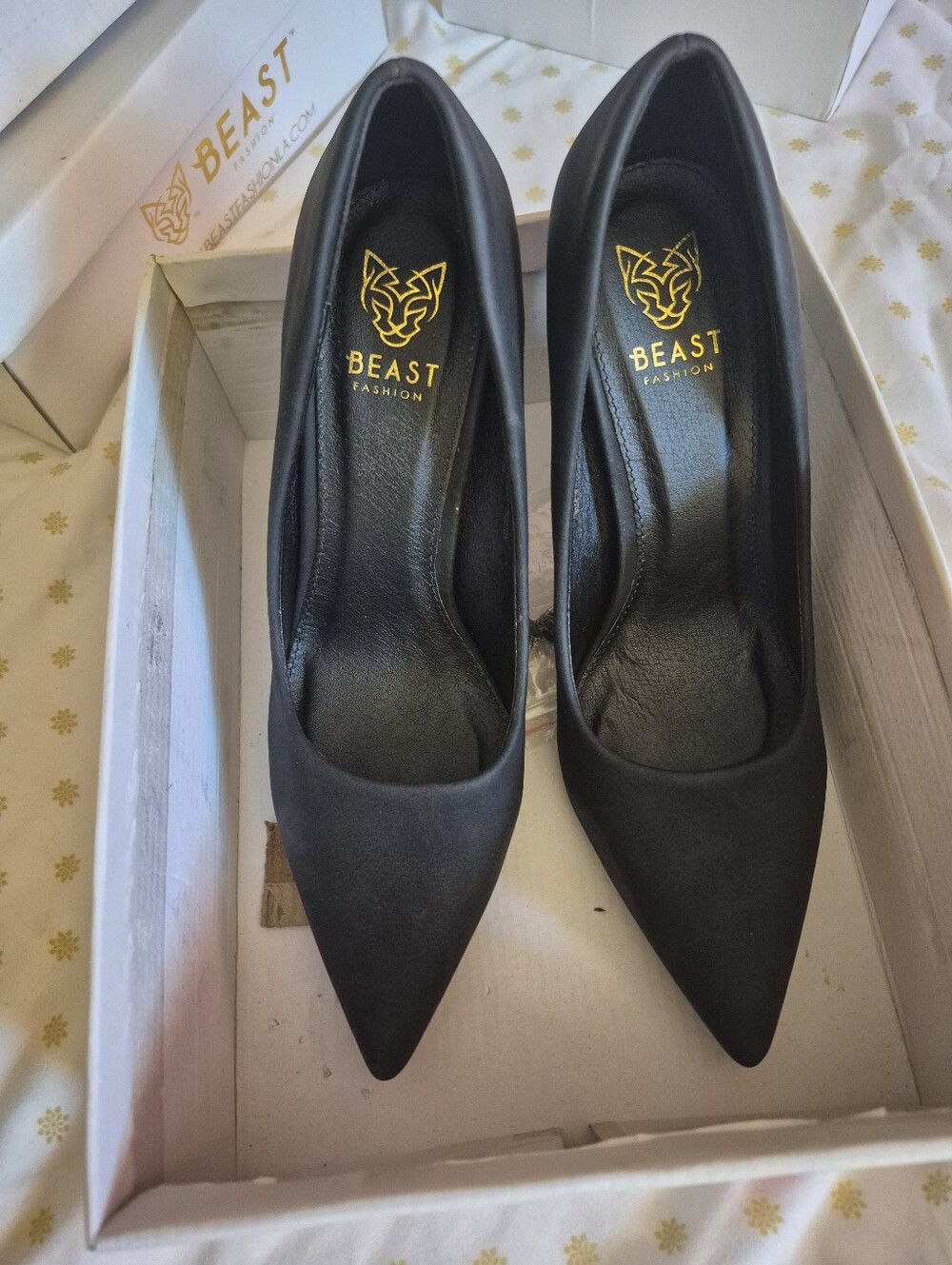 BEAST FASHION Black Pointed Toe Stiletto Pumps